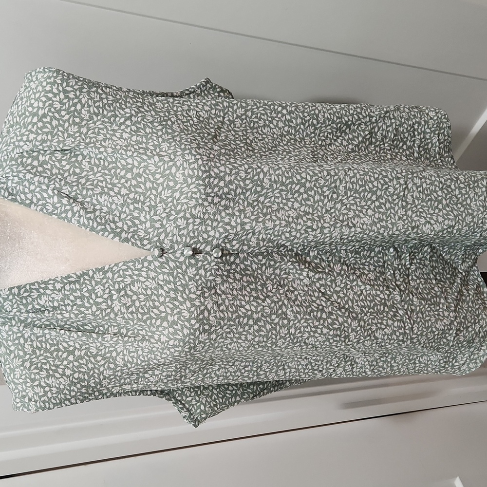 Adrianna Papell Sleeveless blouse, Green White XL New